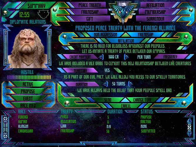 ST BOF: Romulan UI -  Diplomacy